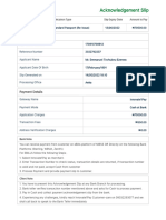 Acknowledgement Slip Nigerian Immigration Services - Passport