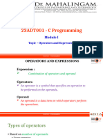 Operators & Expression