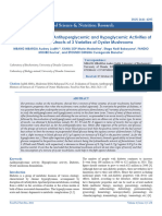 Evaluation of Toxicity, Antihyperglycemic and Hypoglycemic Activities of Mixtures of Extracts of 3 Varieties of Oyster Mushrooms