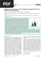 Synthesis and Screening of Phase Change Chalcogenide Thin Film Materials For Data Storage