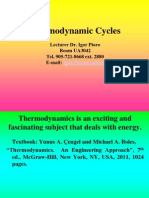 Thermodynamics Cycles Lectures 1 - 2 - Chapter 1