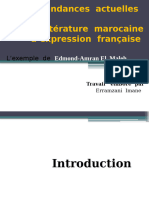 Les Tendances Actuelles de La Littérature Marocaine D'expression Française