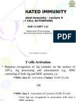 BPT 112 - NSB 113 T Lymphocyte Activation 08-05-2015 - Lecture II