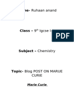 MarieCurie ResearchWork Chemistry Igcse L1