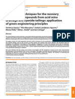 Purification Techniques For The Recovery of Valuable Compounds From AMD and Cyanide Tailings