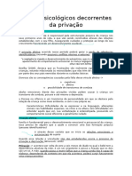 Danos Psicológicos Decorrentes Da Privação