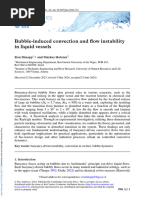 Bubble Induced Convection and Flow Instability in Liquid Vessels