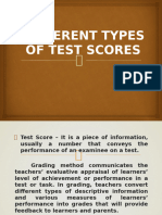 Different Types of Test Scores (Prof Ed)