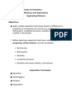 Mixtures and Separations - Separation Techniques.