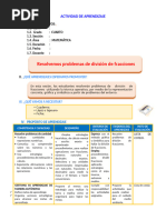 D5 A1 SESION MAT. Resolvemos Problemas de División de Fracciones