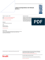 Les Droits Fondamentaux Dans La Jurisprudence Du Tribunal Constitutionnel Fédéral de R.F.A