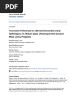 Households Preferences For Alternative Renewable Energy Technolo