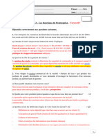 Evaluation Formative CORRIGE - Fonction de Production - Fonction Commerciale