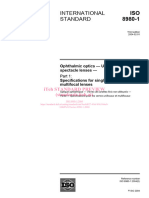 ISO 8980-1 Ophthalmic Optics - Uncut Finished Spectacle Lenses - Part 1 Specifications For Single Vision and Multifocal Lenses