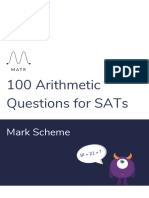 100 Arithmetic Questions For SATs Mark Scheme