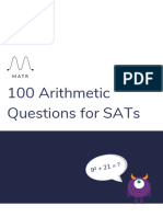 100 Arithmetic Questions For SATs