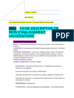 Mtu: Fiche Descriptive de Mon Etablissement Universitaire: Informations Generales