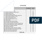 Cotización en Excel