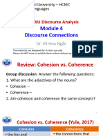 EL030IU Discourse Analysis - Module 4 - Discourse Connection - Handout