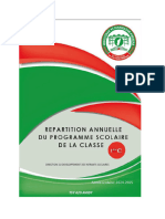 Repartition Annuelle Du Programme Scolaire (Madagascar) 1ère C - 2024 - 2025