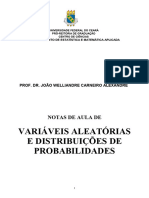 Nota Aula Variáveis Aleatórias Distribuição Probabilidades