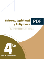 4to Año de Escolaridad Valores, Espiritualidades y Religiones 2024