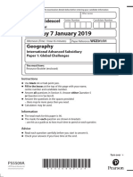 January 2019 (IAL) QP - Unit 1 Edexcel Geography A-Level