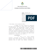 Camara Nacional Electoral 24 Octubre