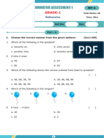 SA-1 Grade-1 Mathematics QP Set-A