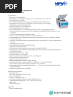 Centrifuga Electrónica Refrigerada Marca: MPW - Polonia: Características