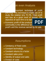 Break Even Analysis and Profit Planning