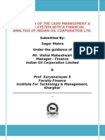 Evaluation of The Cash Management & Banking System With A Financial Analysis of Indian Oil Corporation LTD