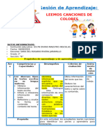 2° Sesión Día 1 Com Leemos Canciones de Colores