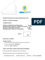 Physics and Practical Exam of The Third Term 2021 For s4