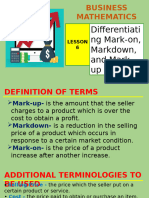 Mark On - Mark Down and Mark Up - Business Math Module 6