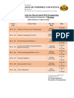 BCA (Science) Timetables March April 2024