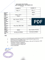 Half Yearly Examination CL 11 To 12 - 2024