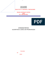 Relatório de Aula Pratica - Algoritmos e Lógica de Programação.