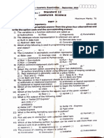 12th Computer Science EM Quarterly Exam 2022 Original Question Paper Tenkasi District English Medium PDF Download