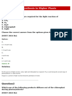 Photosynthesis in Higher Plants Pyq