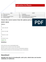 Respiration in Plants Pyq