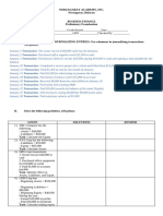 Business Finance Preliminary Exam