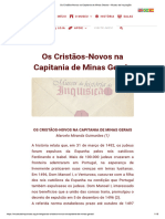 Os Cristãos-Novos Na Capitania de Minas Gerais - Museu Da Inquisição