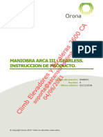 Maniobra Arca III Gearless, Instrucciones de Producto