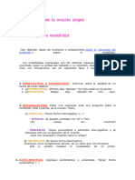 Clasificación de La Oración Simple