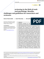 Qualitative Interviewing in The Field of Work and Organisational Psychology