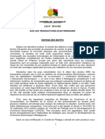 Loi N°2014 024 Sur Les Transactions Électroniques