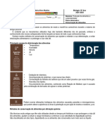 Ficha Informativa Conservação de Alimentos