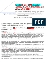 Gl.1.19.'Mas (Vi) ' X ' (Vi) Exceto'.Clarificou Ou Errou, A LTT, Traducao Almeida 1681 - .Helio