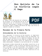 Resumen Don Quijote de La Mancha La Historia Segun Rincon Del Vago